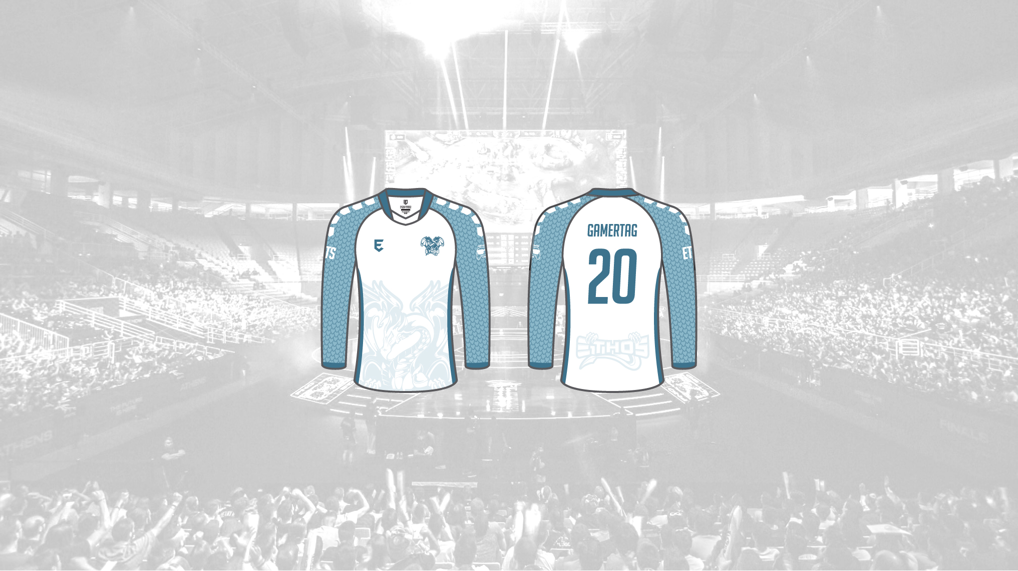 Ethos Esports custom short-sleeved gaming jersey design
